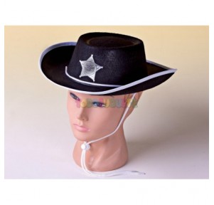 Sombrero Sheriff negro Junior