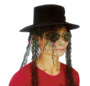Peluca con Sombrero Michael Jackson Adulto