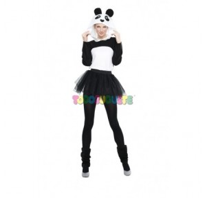 Disfraz oso panda con falda tutú Adulto M-L