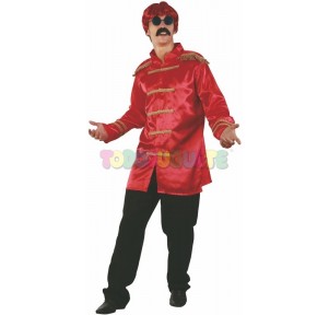 Disfraz Estrella del rock chaqueta roja Adulto