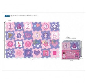 Puzzle eva princesas + números 24 piezas 16x16 cm