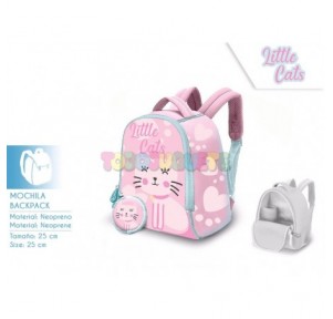 Mochila Neopreno 25cm Little Cats