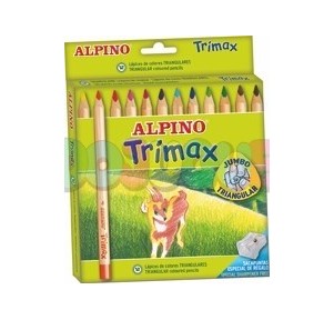 Caja 12 colores trimax+sacapuntas Alpino
