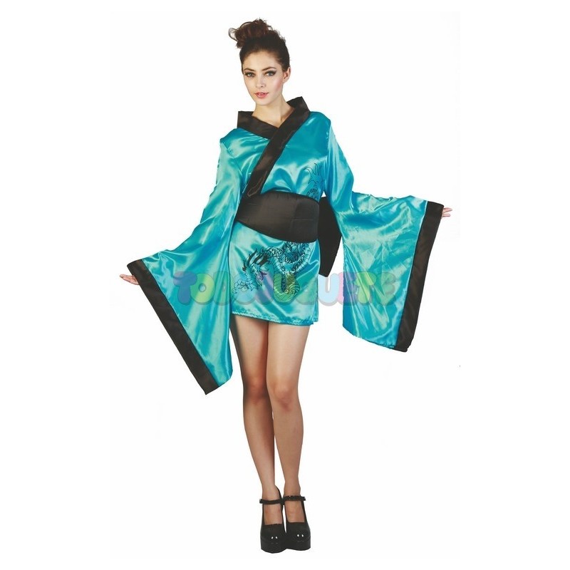 Disfraz china kimono azul adulto Disfraz adulto online
