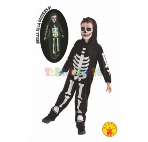 Disfraz Halloween skeleto glow in dark t.L 8-10