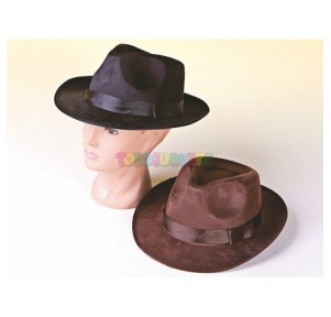 Sombrero Gangster marrón o negro Adulto