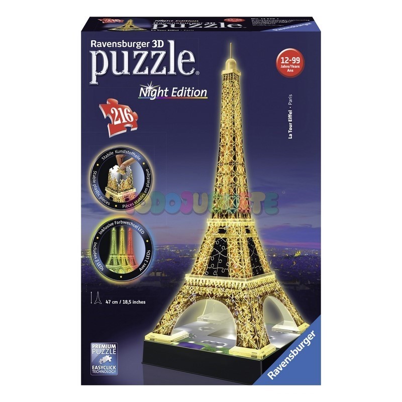 Acuario rural Digital Comprar Puzzle 3D Torre Eiffel con Luz LED 216 piezas Puzzle adulto...