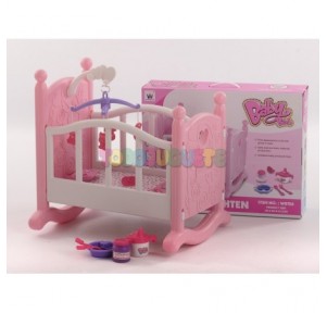 Cuna para muñecas con móvil y accesorios Baby Bed