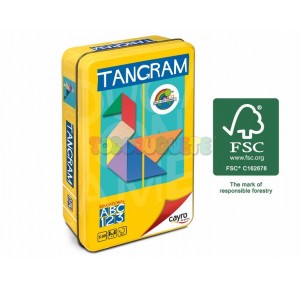 Tangram Madera Colores en Caja Metálica