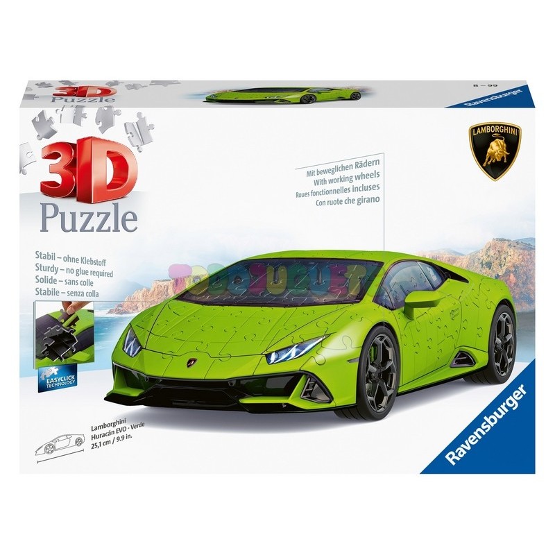 Puzzle 3D Coche Lamborghini Huracán Evo Verde