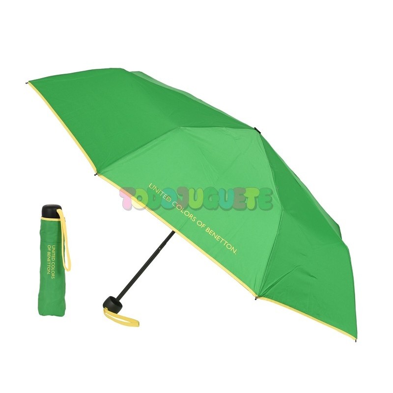 Comprar Paraguas Plegable Benetton Topitos Verde Lluvia online
