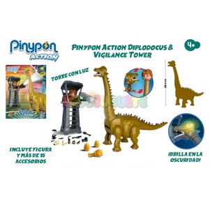 Pin y Pon Action Diplodocus y Torre Vigilancia