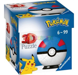 Puzzleball 54 Pokémon Pokeball Azul
