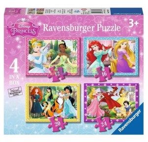 Puzzle 4 en 1 Princesas Disney