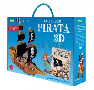 Puzzle Maleta El Velero Pirata 3D