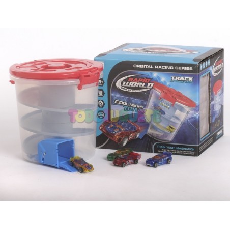 Comprar Pista Coches en Cubo 4 Coches Orbital Rapid World Pistas y