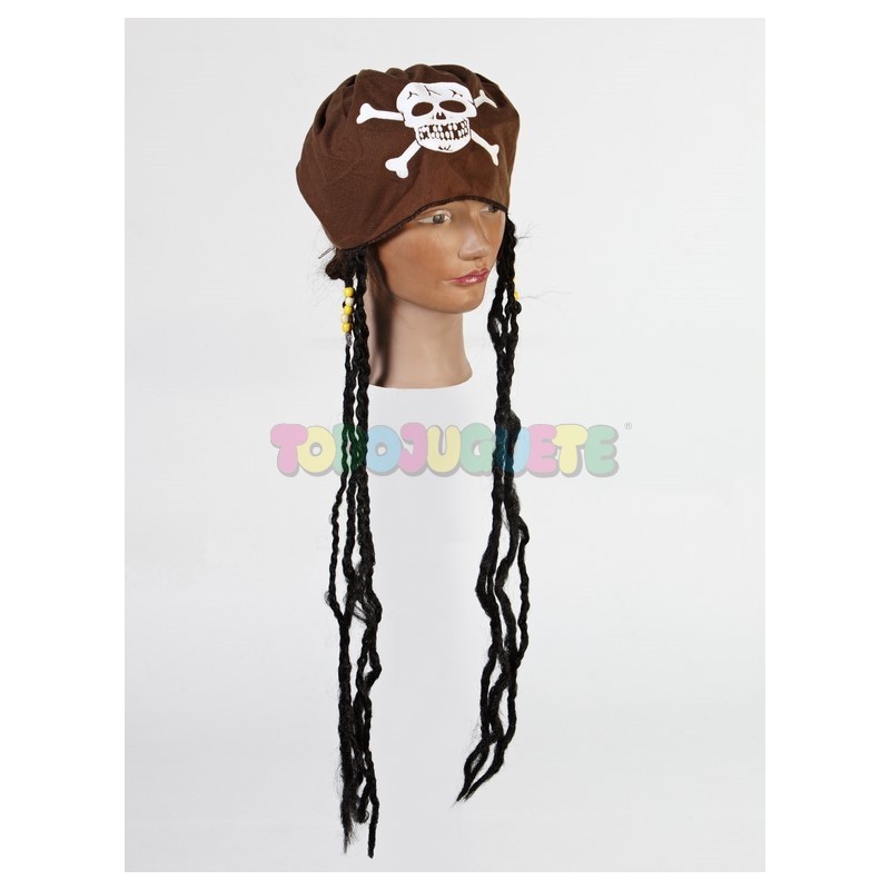 Comprar Pañuelo pirata marrón con rastas Adulto Sombreros y complem