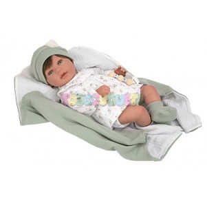 Reborn Paulina 45cm Verde con Manta