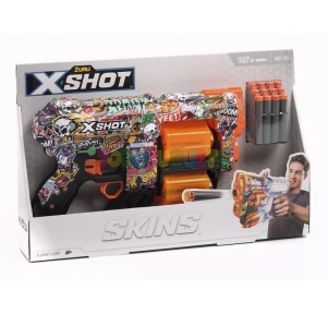 X-Shot Pistola Skins doble tambor con12 dardos