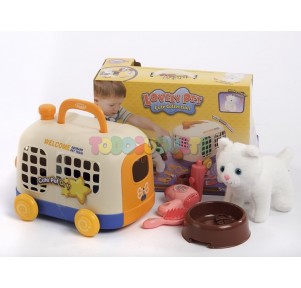 Transportin ruedas con Gato y accesorios Mascota