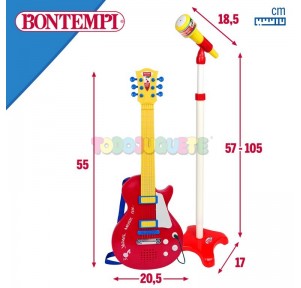 Guitarra Eléctrica Micro y Soporte Bontempi