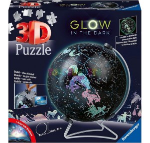 Puzzle 3D Globo Estrellas Brillan Oscuridad
