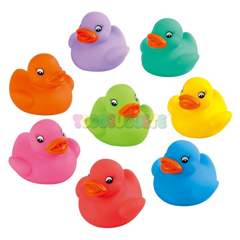 Comprar Set 8 Patitos Goma Baño Rainbow Duckies Juegos de baño online
