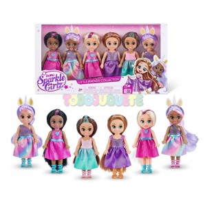 Set 6 Mini Princesas 12 cm Sparkle Girlz Little