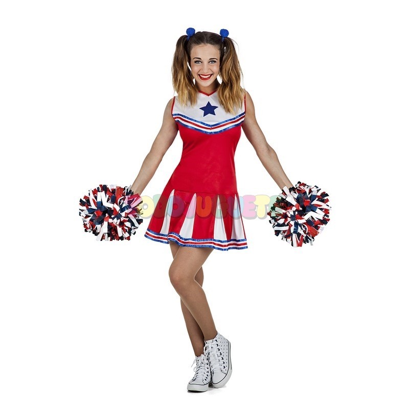 Comprar Disfraz Animadora rojo Cheerleader Adulto M-L Disfraz adult