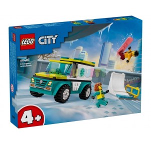 Lego City Ambulancia Emergencia Chico Snowboard