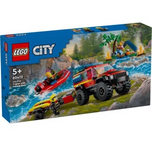 Lego City Camión Bomberos 4x4 con Barco Rescate