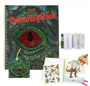 Dino World Libro Colorear con Lentejuelas