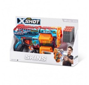 X-Shot Pistola Skins doble tambor con12 dardos