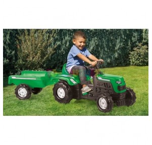 Tractor a Pedales Verde Ranchero con Remolque