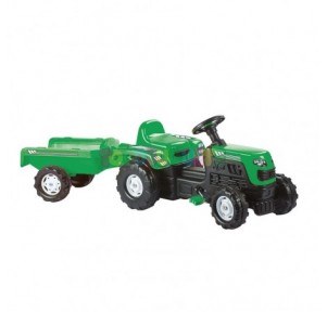 Tractor a Pedales Verde Ranchero con Remolque