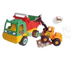 Camión Hard Truck + Excavadora multicolor 68 cm