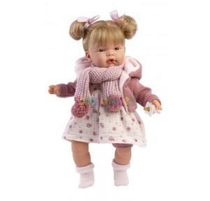 Muñeca Joelle Llorona Chaqueta Fucsia 38cm