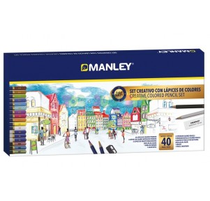 Manley Set Creativo Lápices Colores 40 Piezas