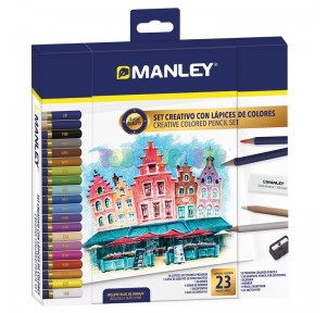 Manley Set Creativo Lápices Colores 23 Piezas