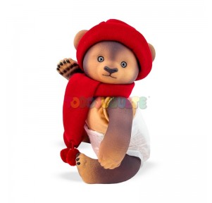 Anireal Oso Pardo Bufanda Roja 35cm