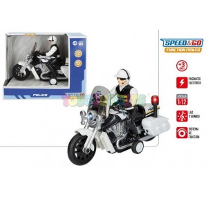 Moto Policía Fricción Luz y Sonido Speed Go8