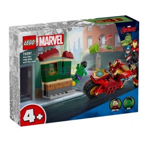 Lego Marvel Iron Man con Moto y Hulk