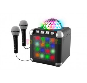 Karaoke 2 Micros Led Disco Ball Cube Sing 300