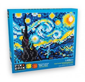 Pix Brix Pixel Art Mosaico 2480 Noche Estrellada