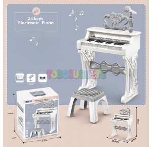 Piano con Banqueta Micro 25 Teclas Blanco Electron