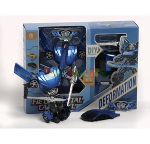 Robot Transformer Deformation Metal Azul