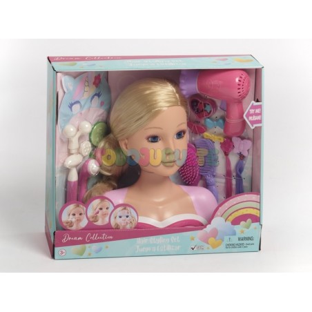 Comprar Busto Muñeca Rubia Peluquería y Skin Care Muñeco/a sin