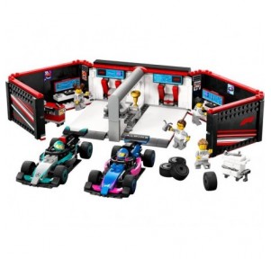 Lego Formula1 Garaje F1 cohes Mercedes-AMG-Alpine