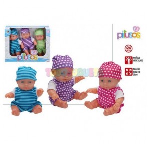 Conjunto 3 Bebés Pitusos 20cms