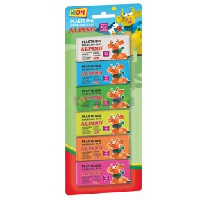 Set 6 plastilina 30 gr fluo...